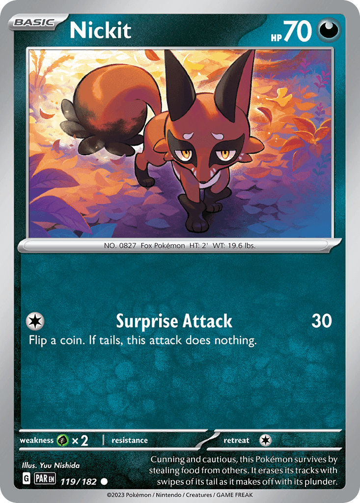 Nickit Pokémon card
