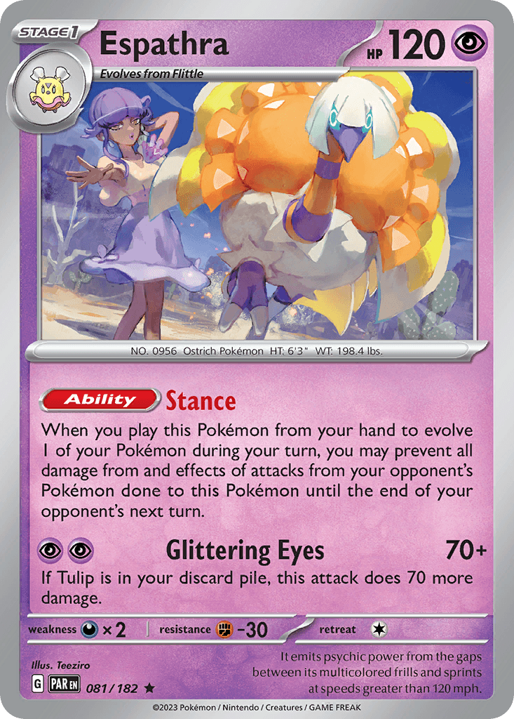 Espathra Pokémon card