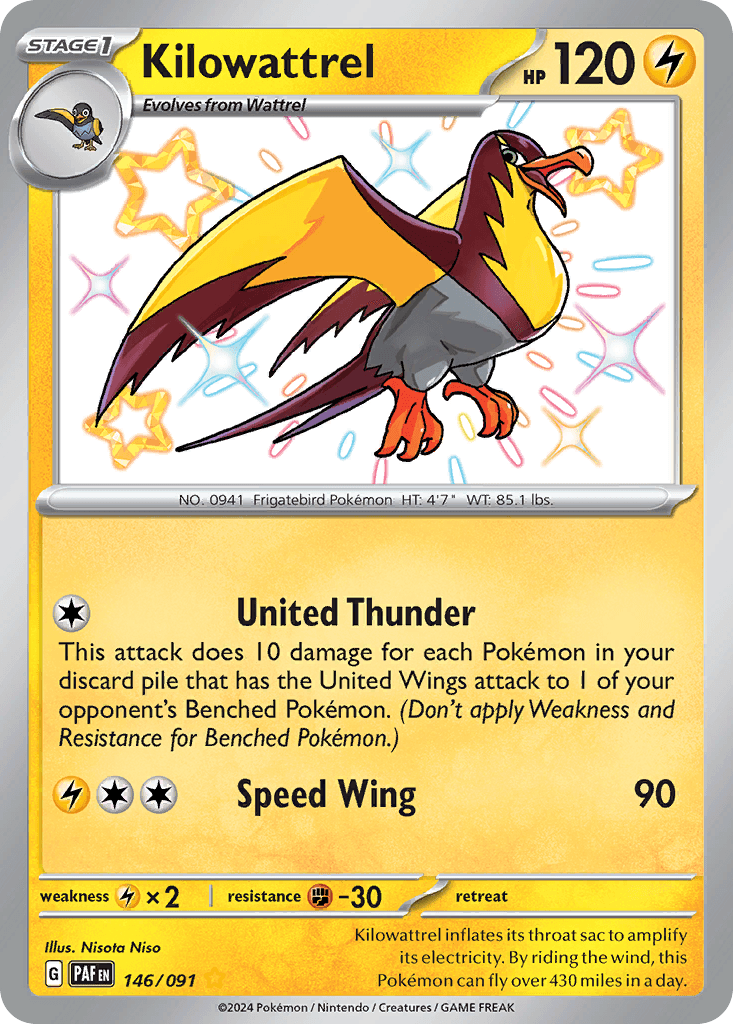 Kilowattrel Pokémon card