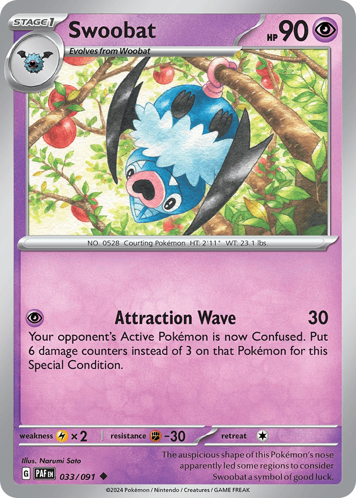 Swoobat Pokémon card