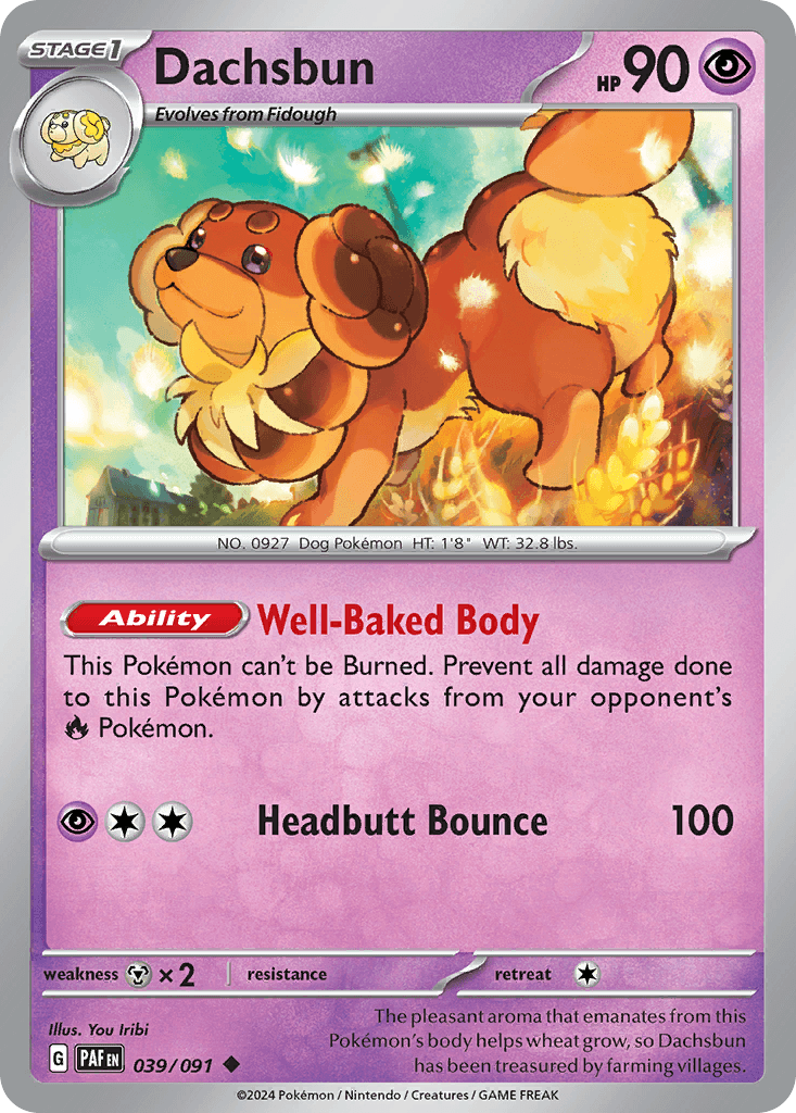 Dachsbun Pokémon card