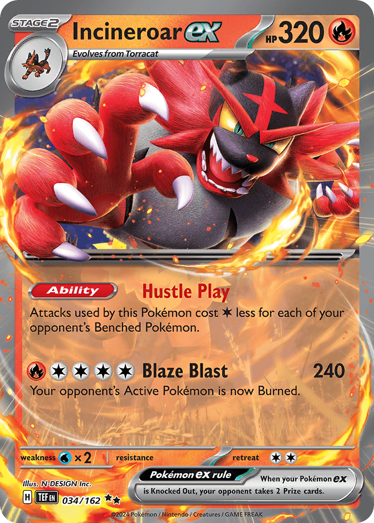 Incineroar ex Pokémon card