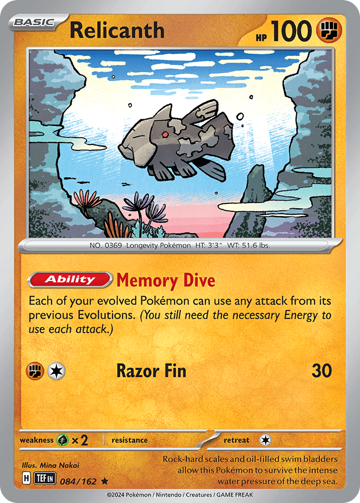Relicanth Pokémon card