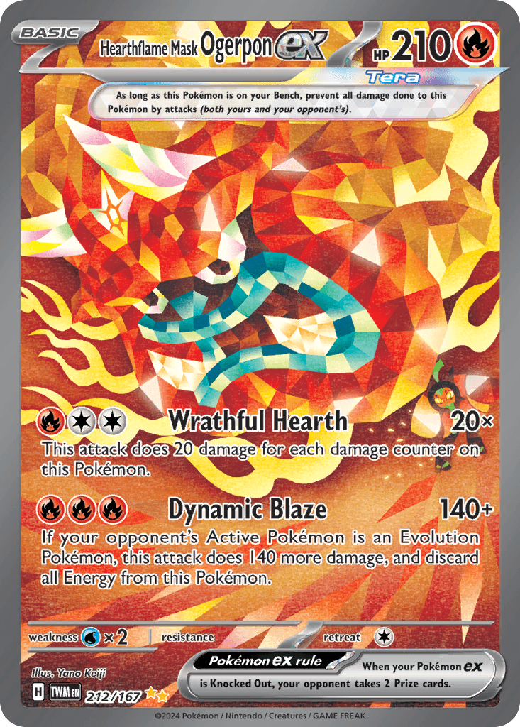 Hearthflame Mask Ogerpon ex Pokémon card