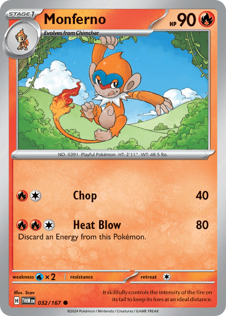 Monferno Pokémon card