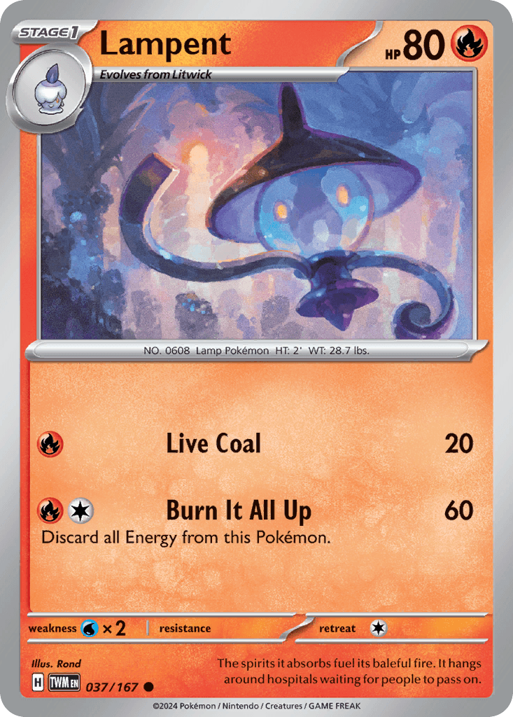 Lampent Pokémon card