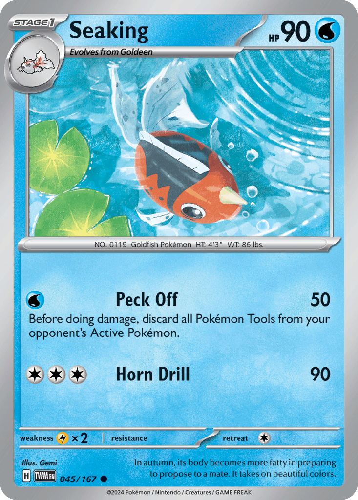 Seaking Pokémon card