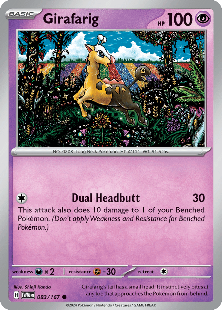 Girafarig Pokémon card