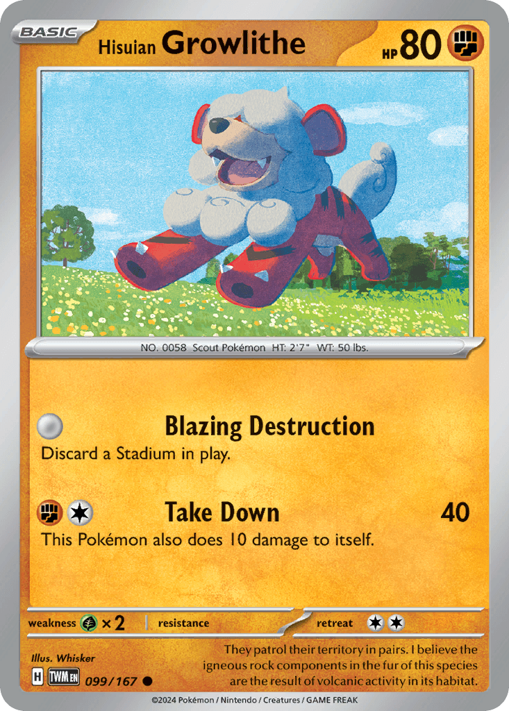 Hisuian Growlithe Pokémon card