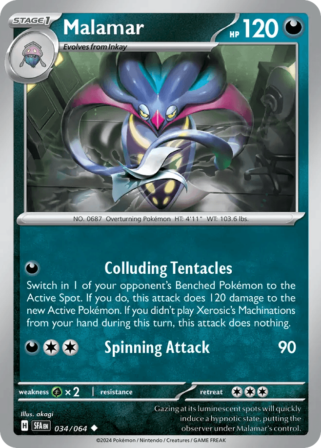 Malamar Pokémon card