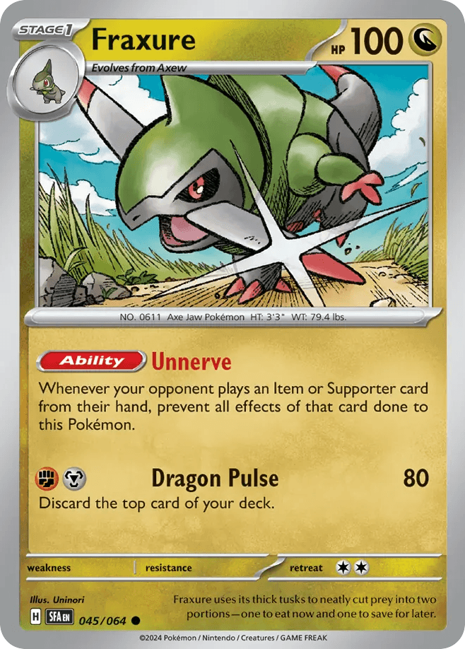 Fraxure Pokémon card