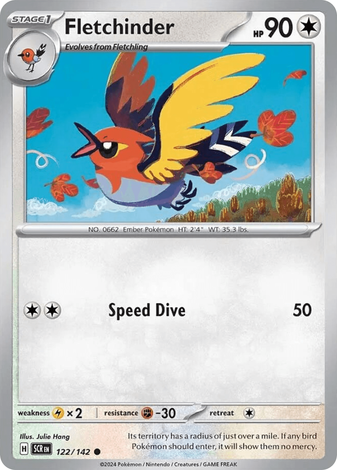 Fletchinder Pokémon card