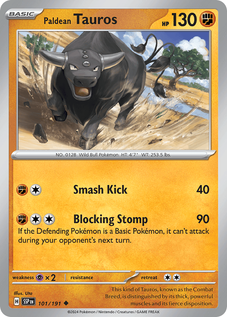Paldean Tauros Pokémon card
