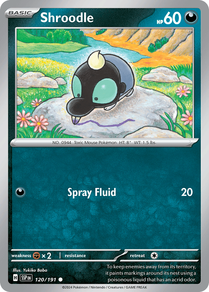 Shroodle Pokémon card
