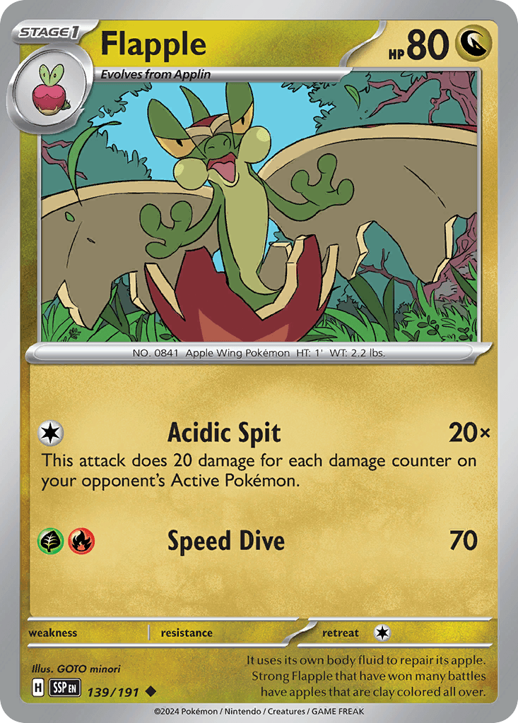 Flapple Pokémon card