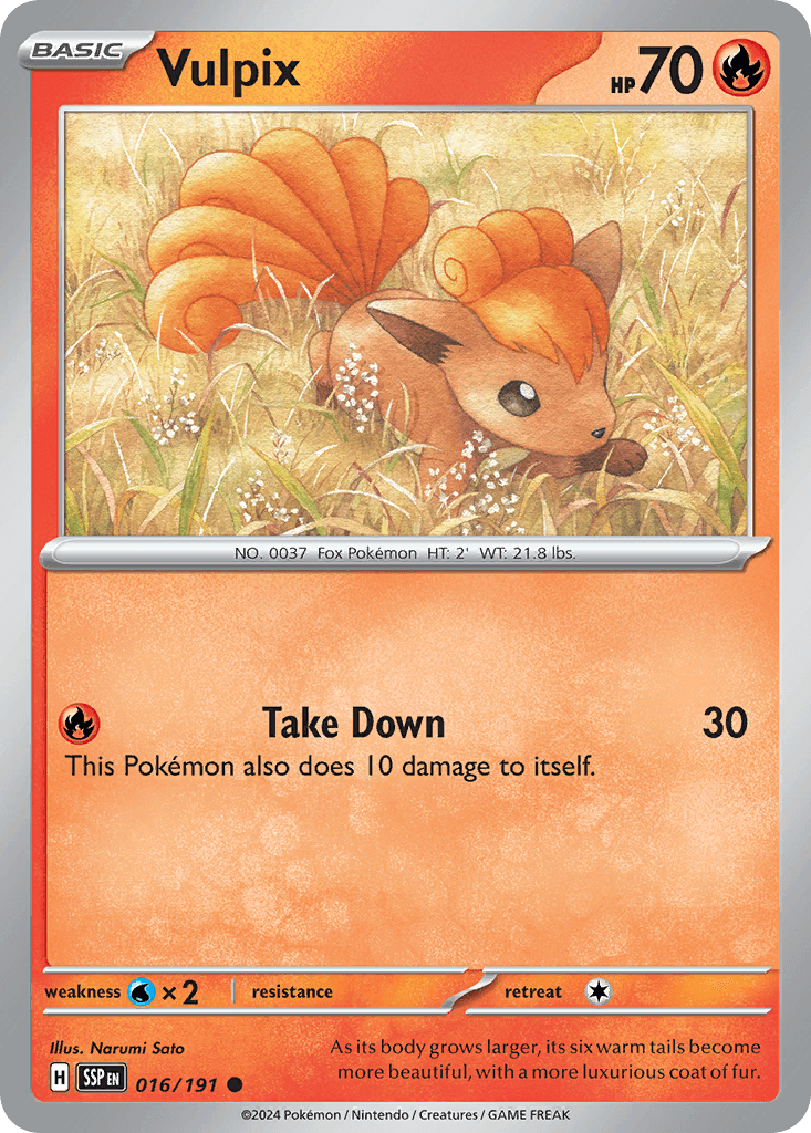 Vulpix Pokémon card