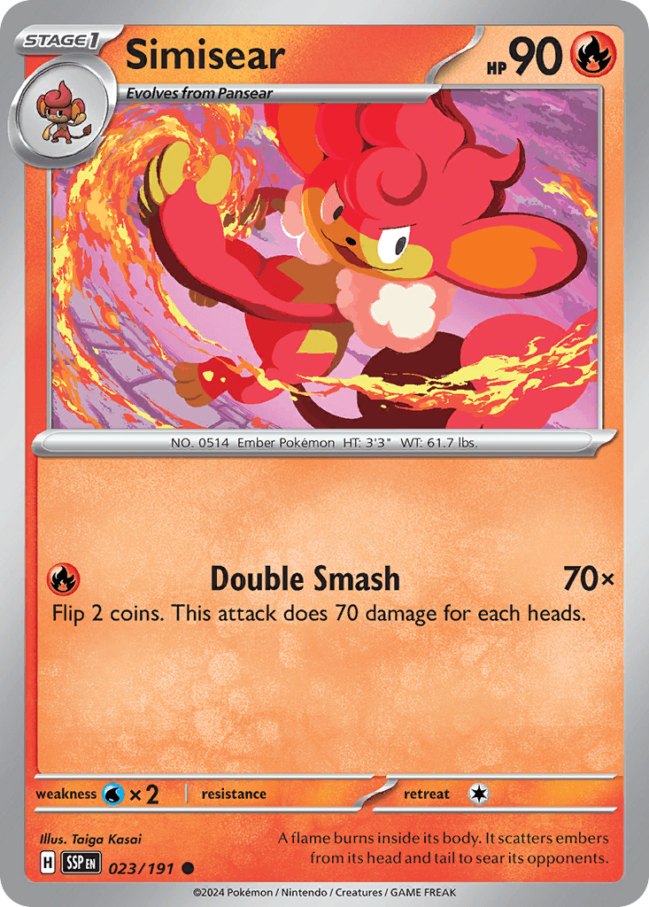 Simisear Pokémon card