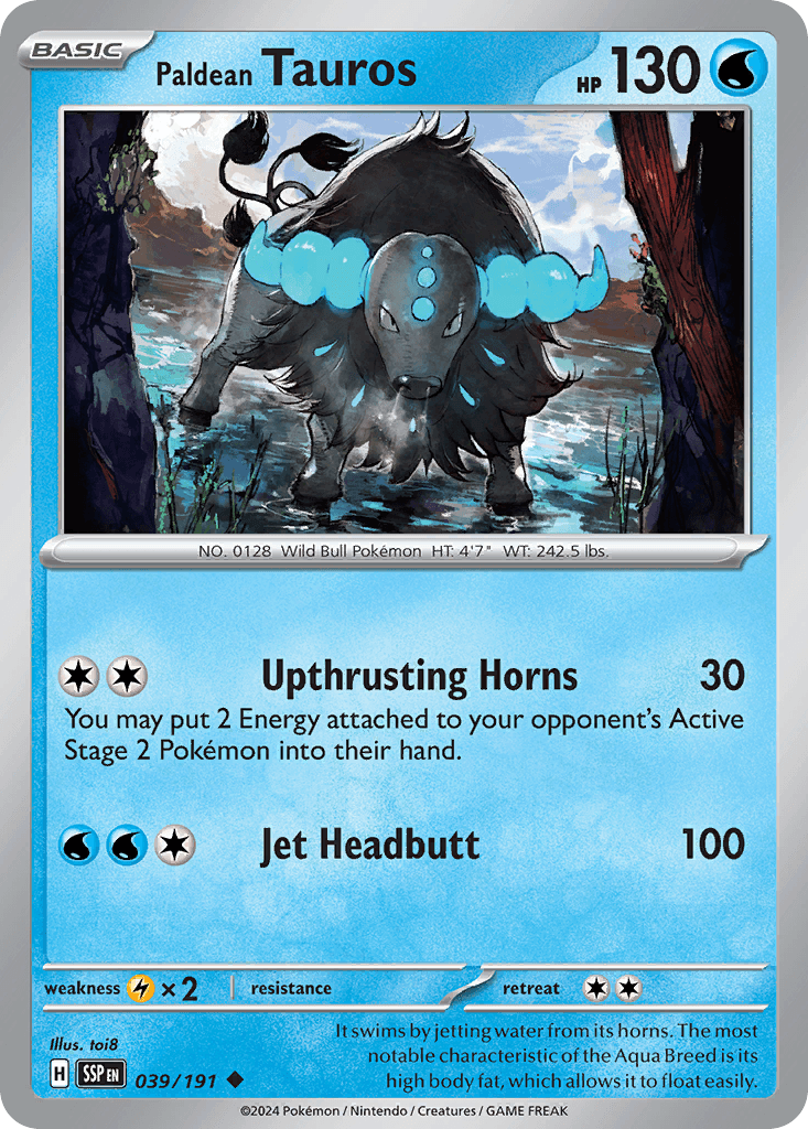 Paldean Tauros Pokémon card