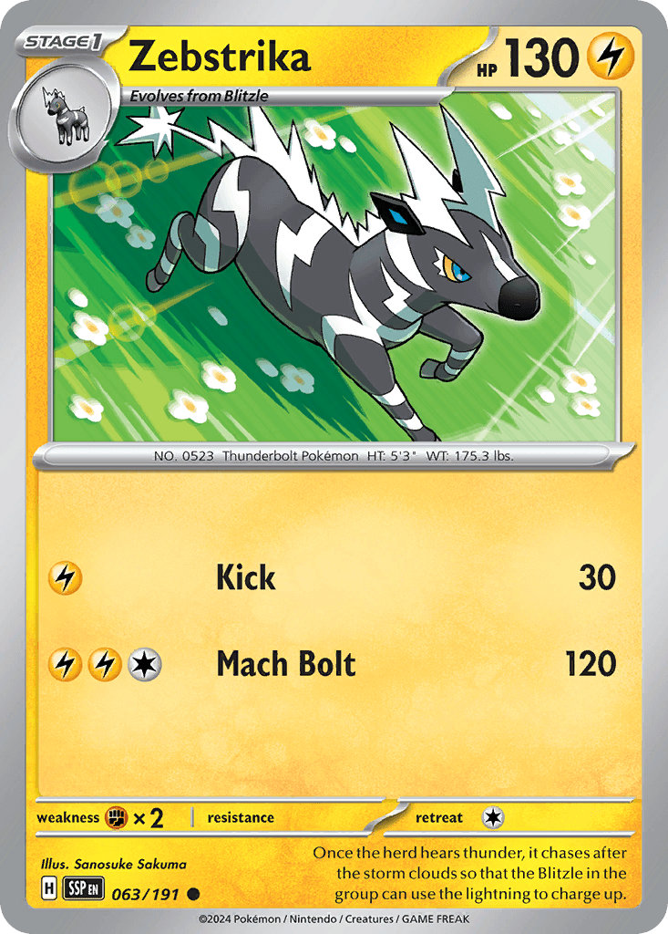Zebstrika Pokémon card