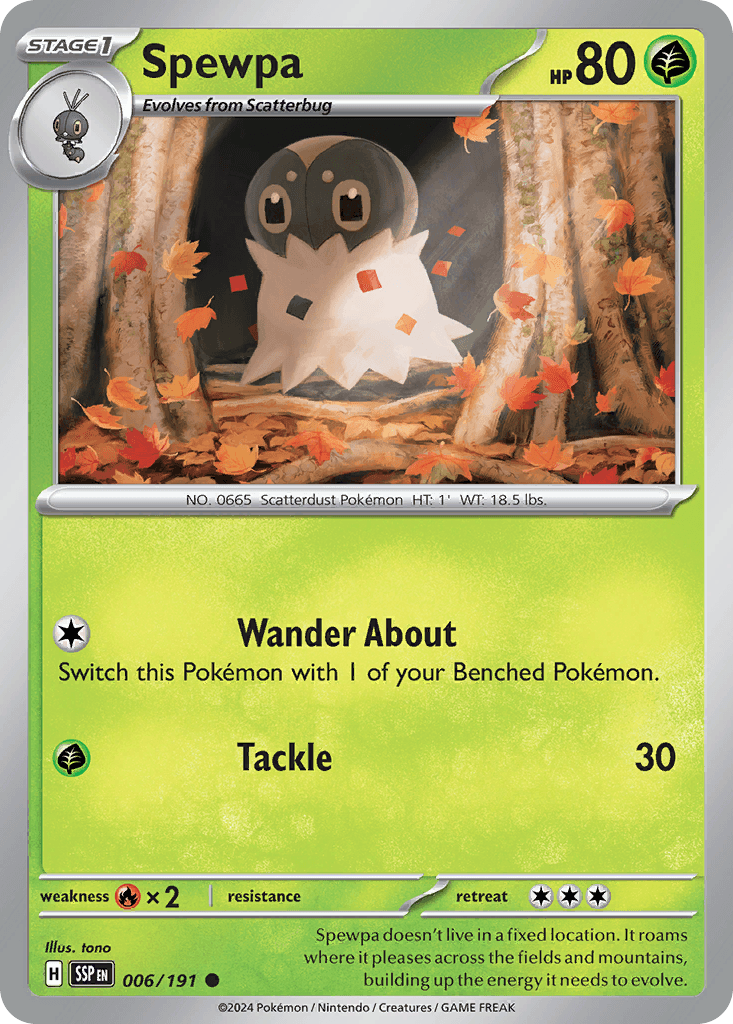 Spewpa Pokémon card