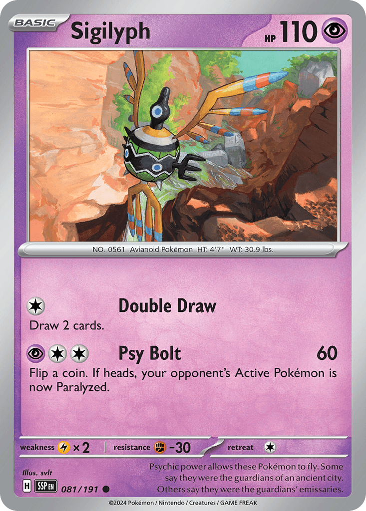 Sigilyph Pokémon card