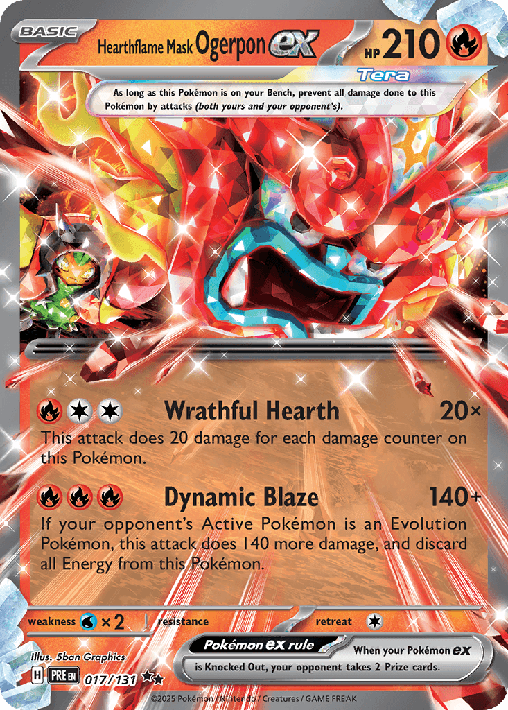 Hearthflame Mask Ogerpon ex Pokémon card