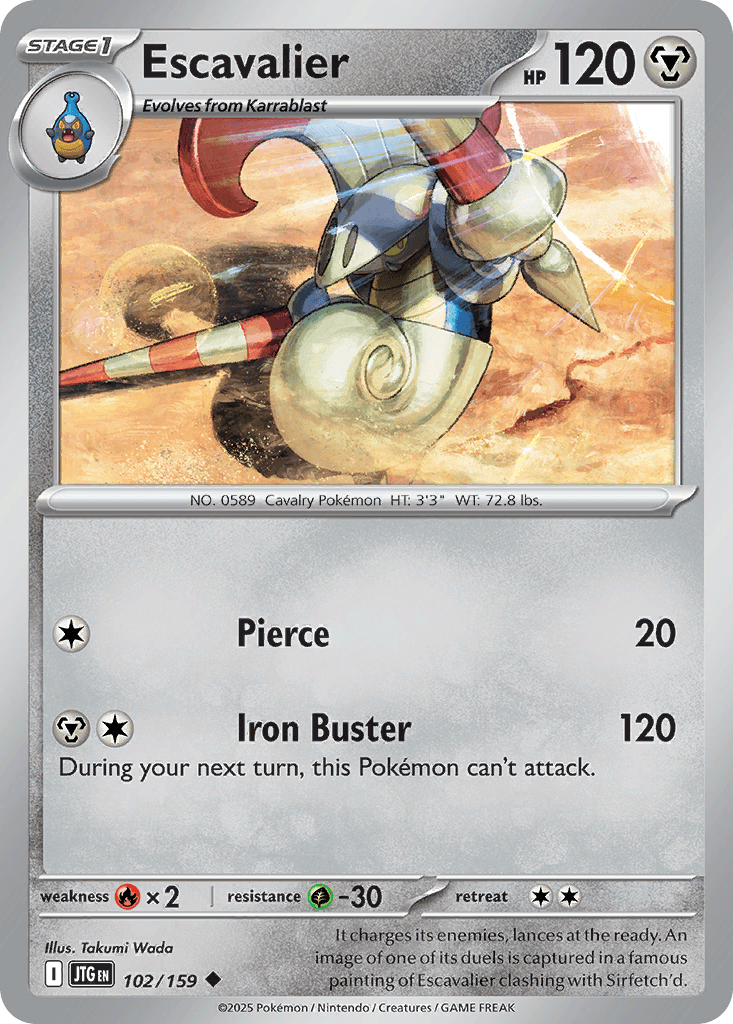 Escavalier Pokémon card