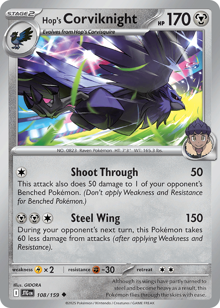 Hop's Corviknight Pokémon card