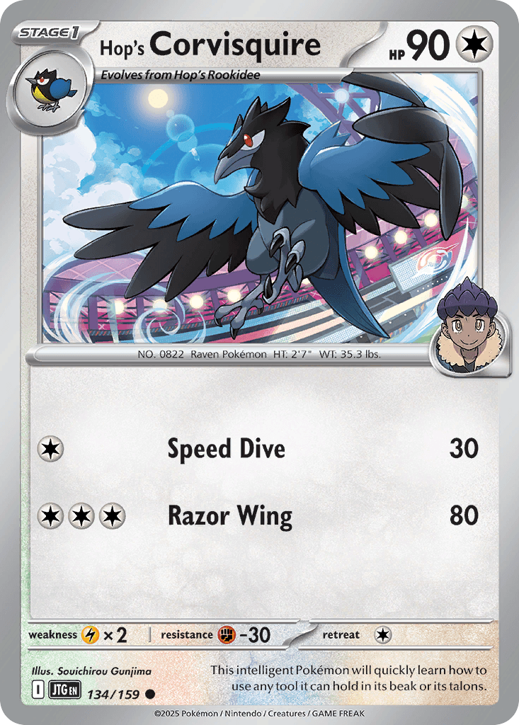 Hop's Corvisquire Pokémon card
