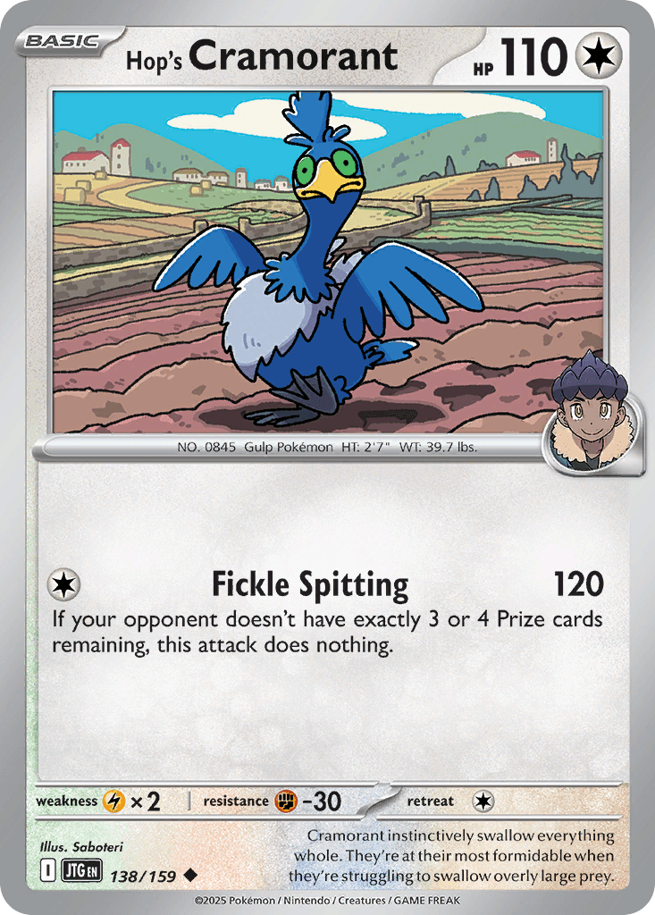 Hop's Cramorant Pokémon card