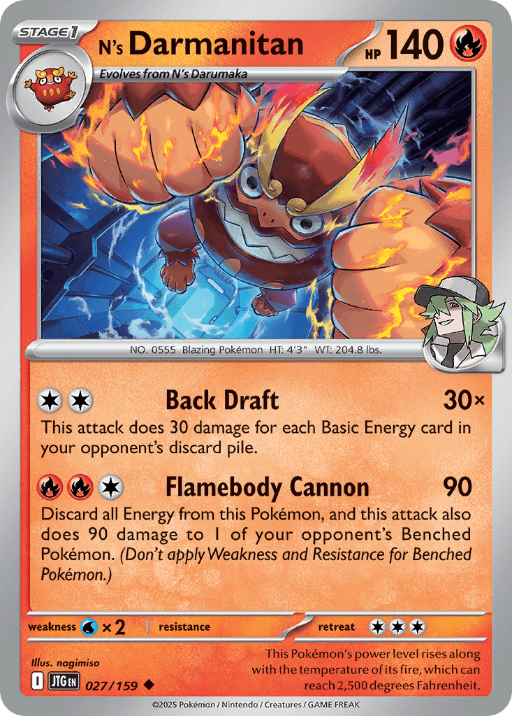 N's Darmanitan Pokémon card
