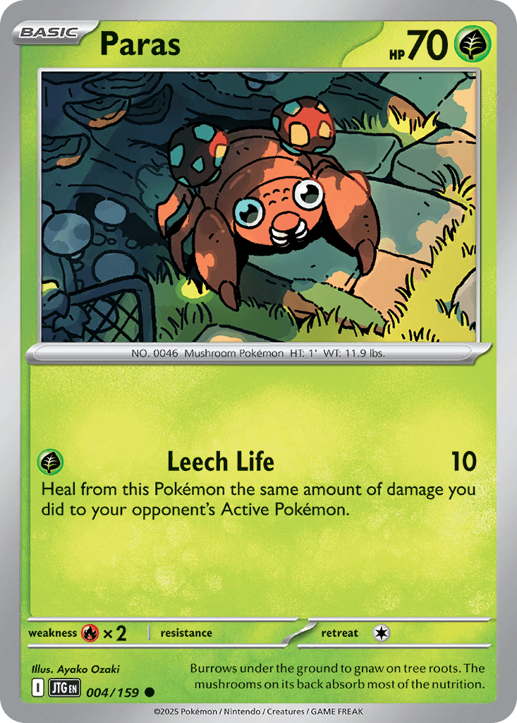 Paras Pokémon card