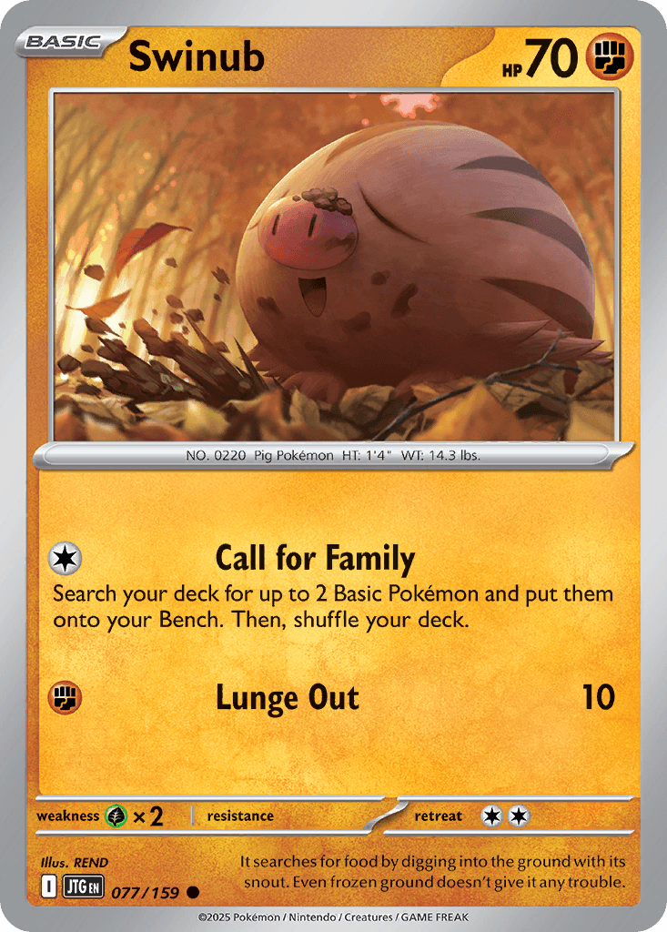 Swinub Pokémon card