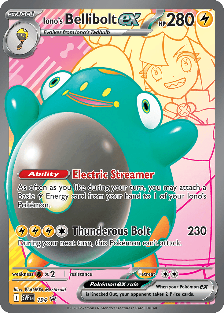 Iono's Bellibolt ex Pokémon card