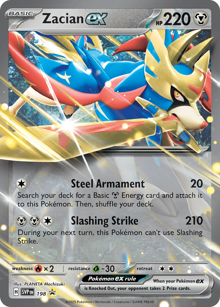 Zacian ex Pokémon card