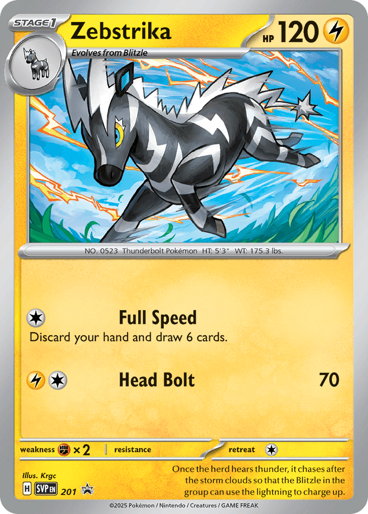 Zebstrika Pokémon card