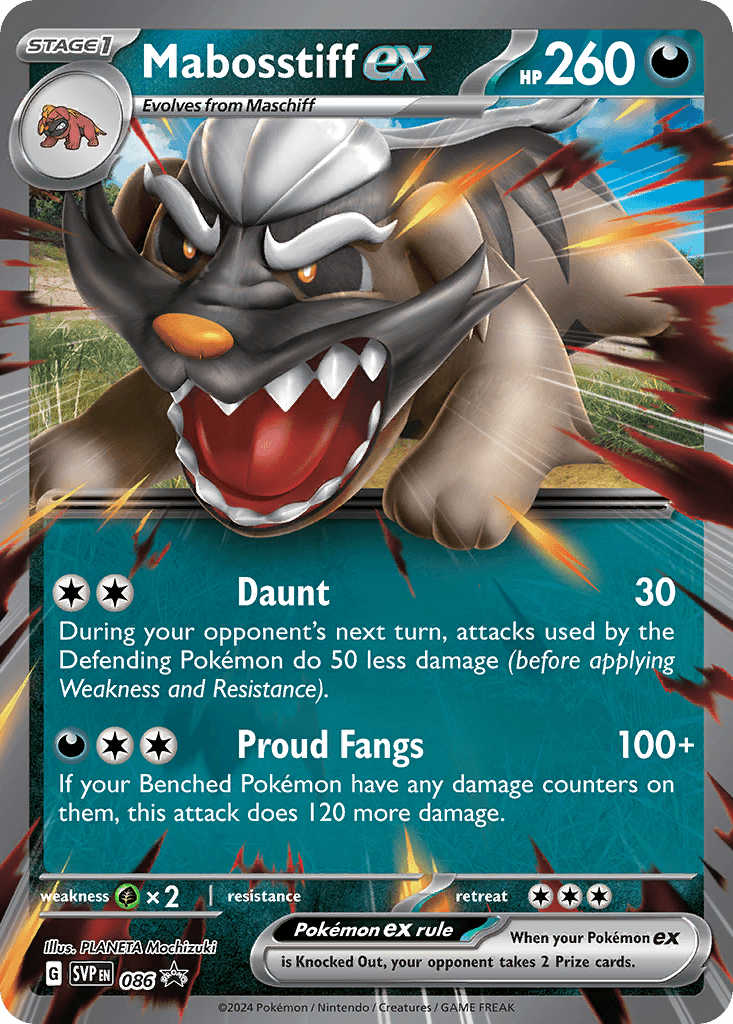 Mabosstiff ex Pokémon card