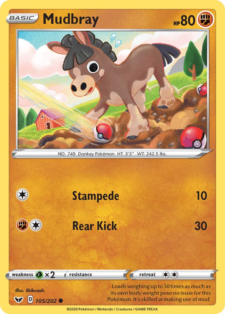 Mudbray Pokémon card
