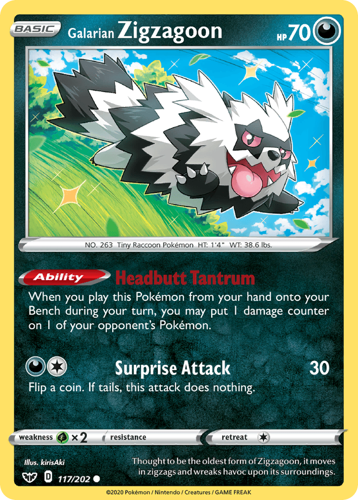 Galarian Zigzagoon Pokémon card