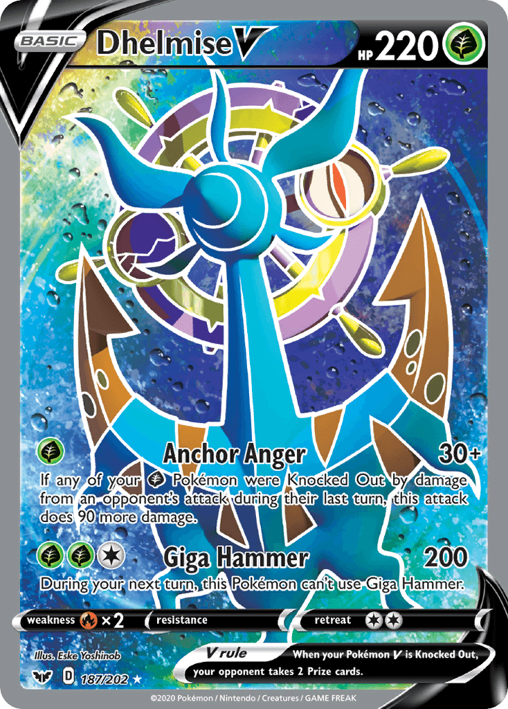 Dhelmise V Pokémon card