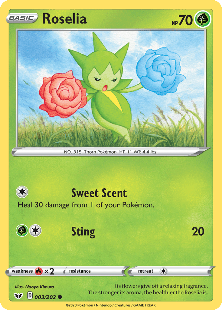 Roselia Pokémon card