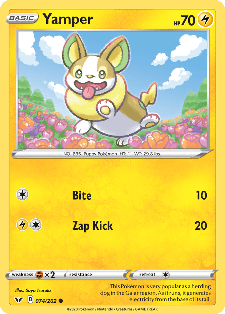 Yamper Pokémon card