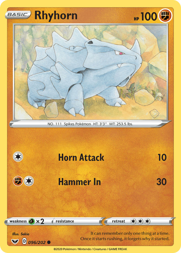 Rhyhorn Pokémon card