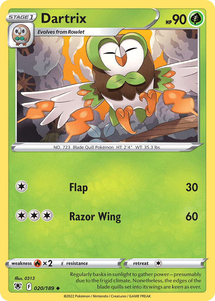 Dartrix Pokémon card