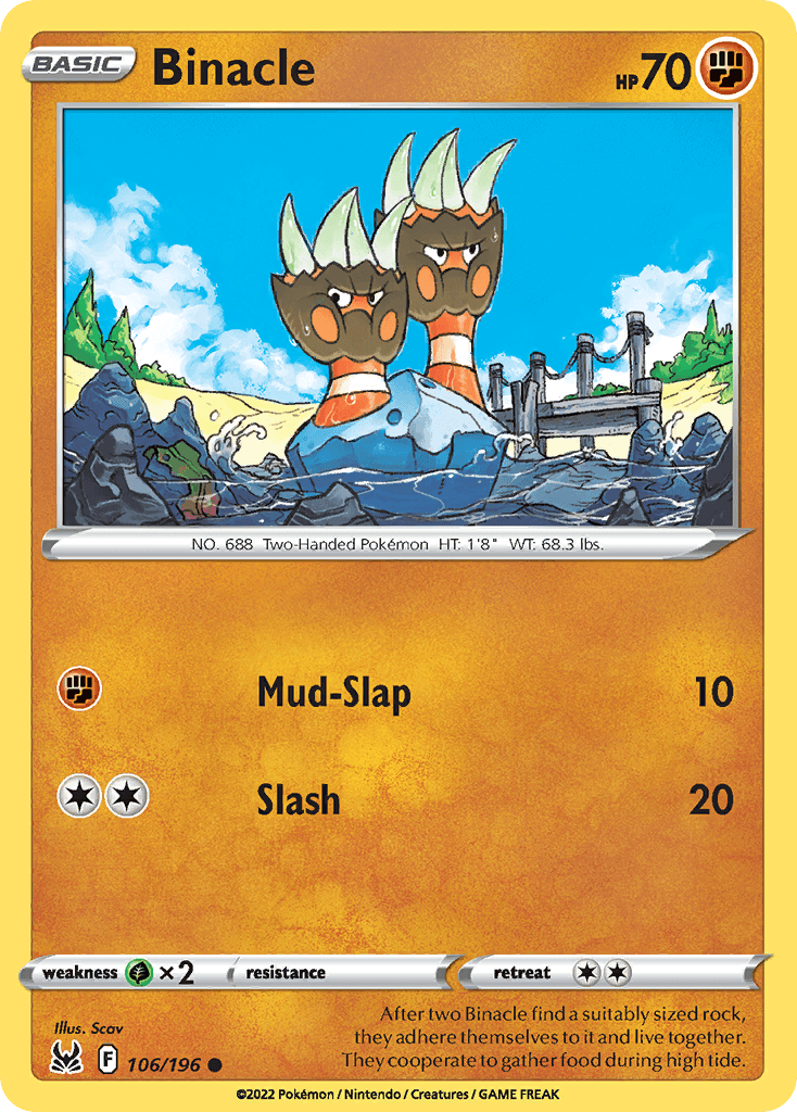 Binacle Pokémon card