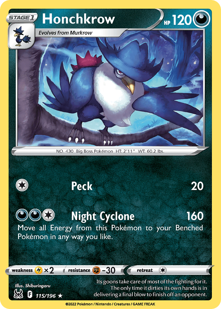 Honchkrow Pokémon card