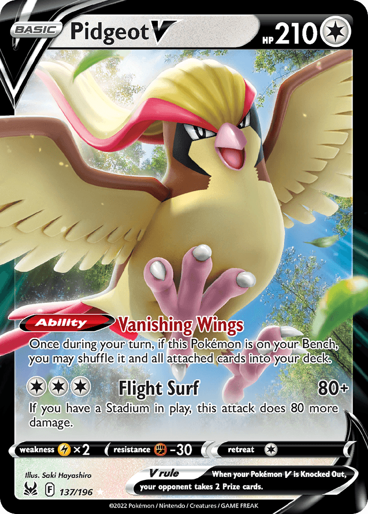 Pidgeot V Pokémon card