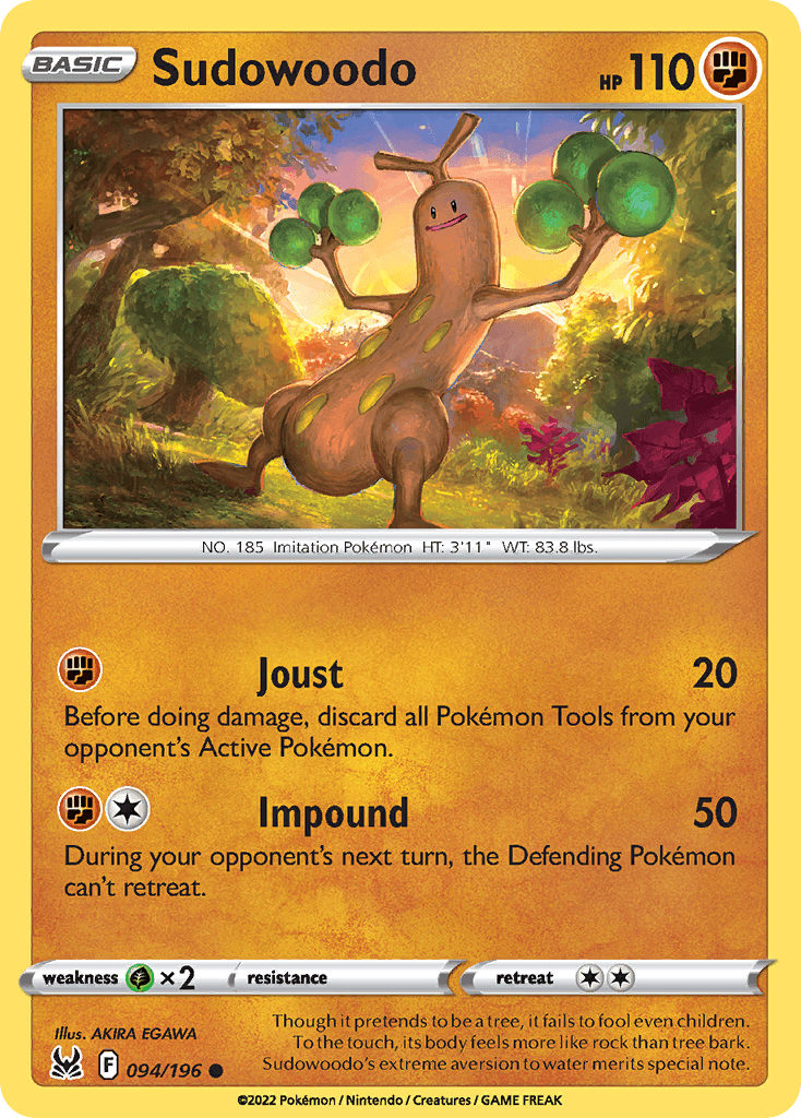 Sudowoodo Pokémon card
