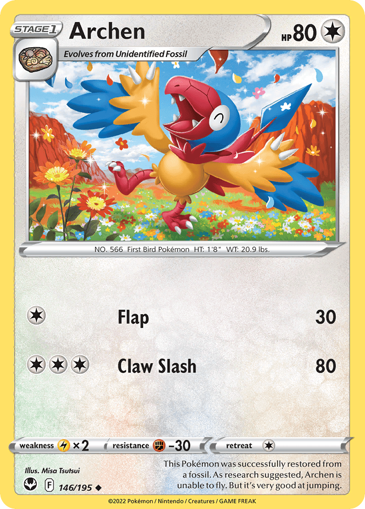 Archen Pokémon card