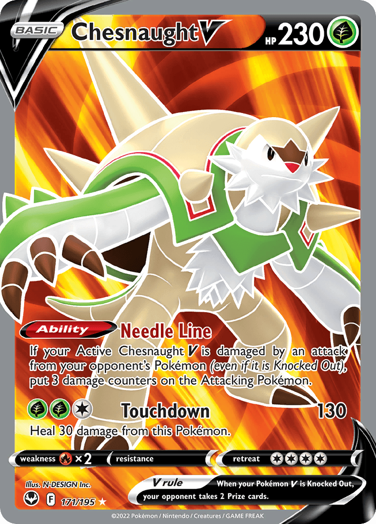 Chesnaught V Pokémon card
